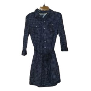 Tommy Hilfiger Navy Polka Dot Shirt Dress.